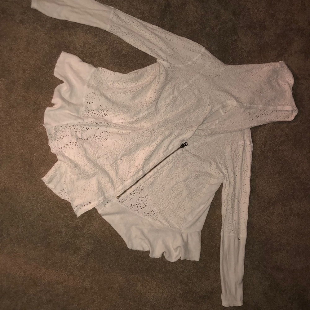 Free people boho zip up hoodie